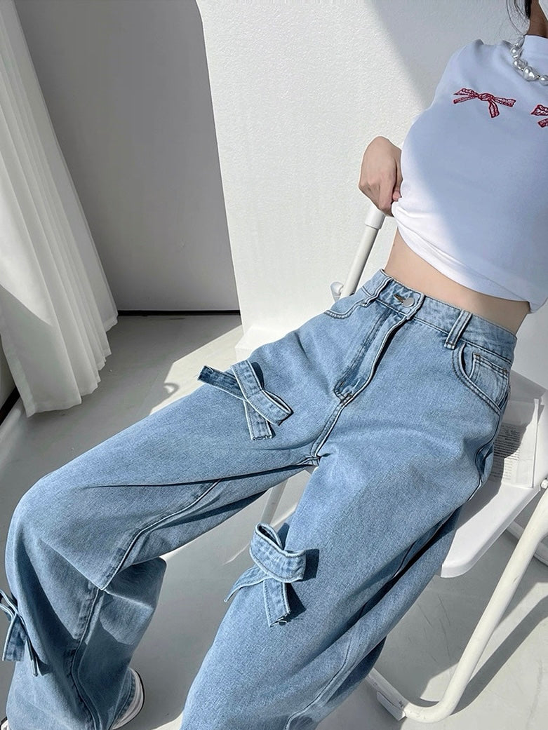 ランダムリボンデザインデニムパンツ Mc 455