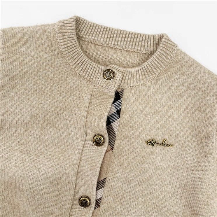 チェックラインニットカーディガン Mc 595