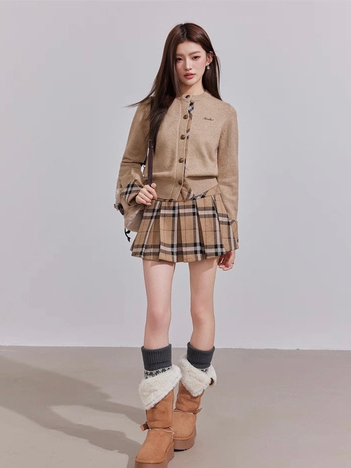 チェックプリーツスカート Mc 596