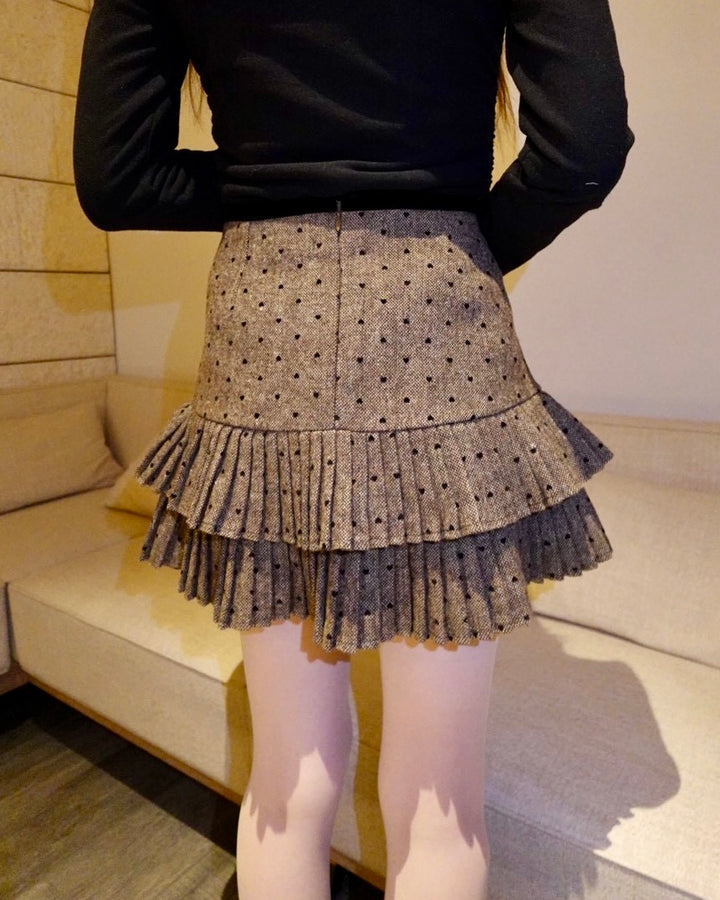 ガーリードットリボンプリーツスカート　Mc 688
