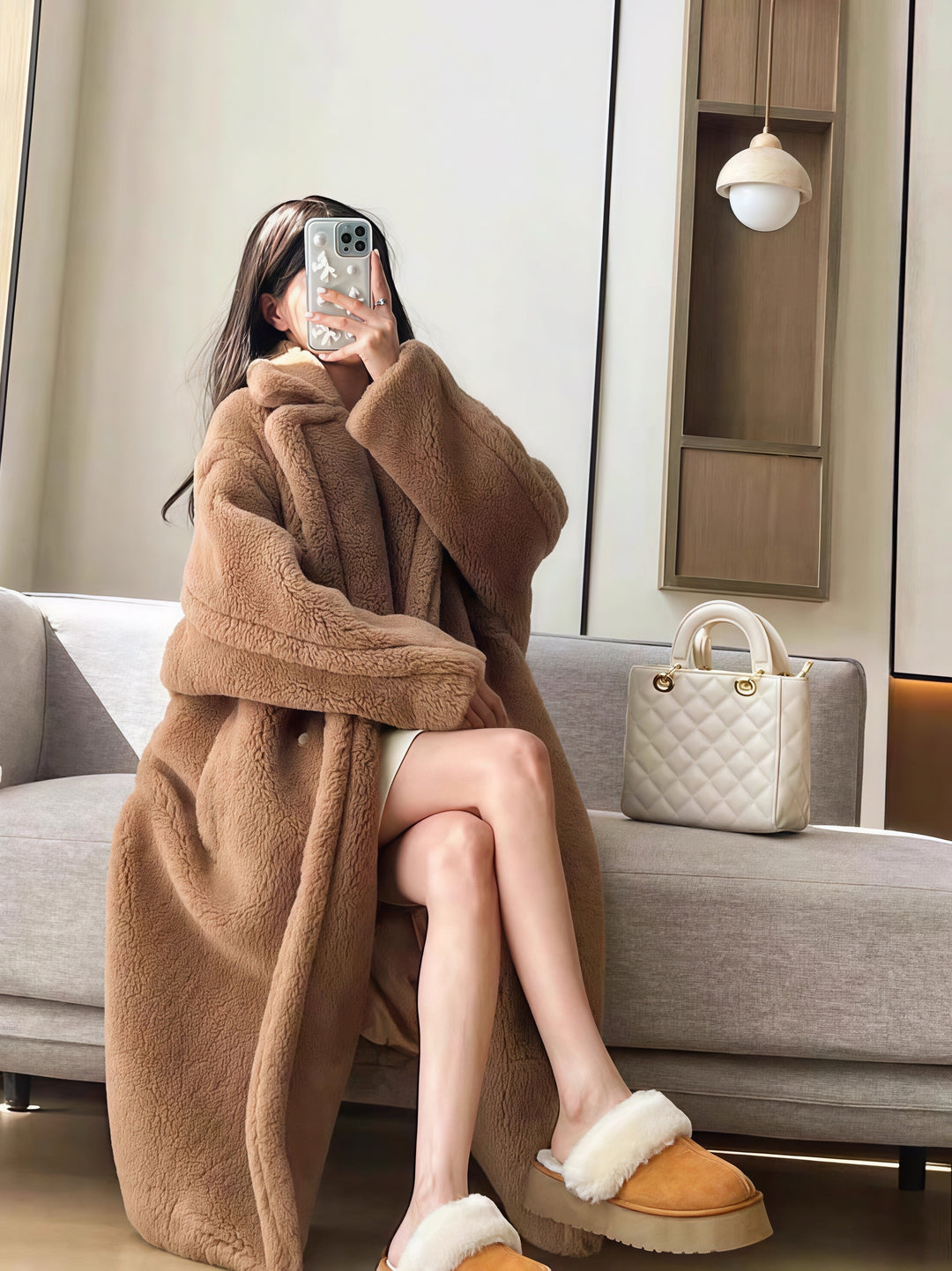 エアリーボアロングコート Mc 592