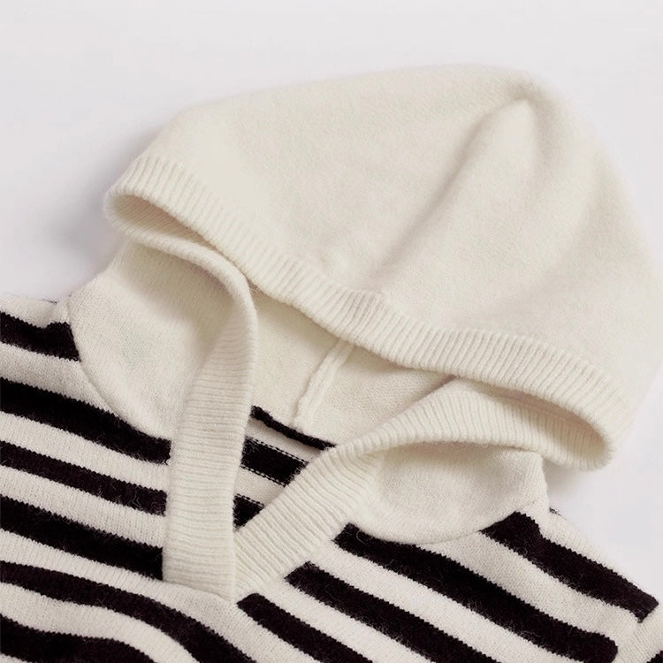 ボーダーカラーニットフーディ Mc 564