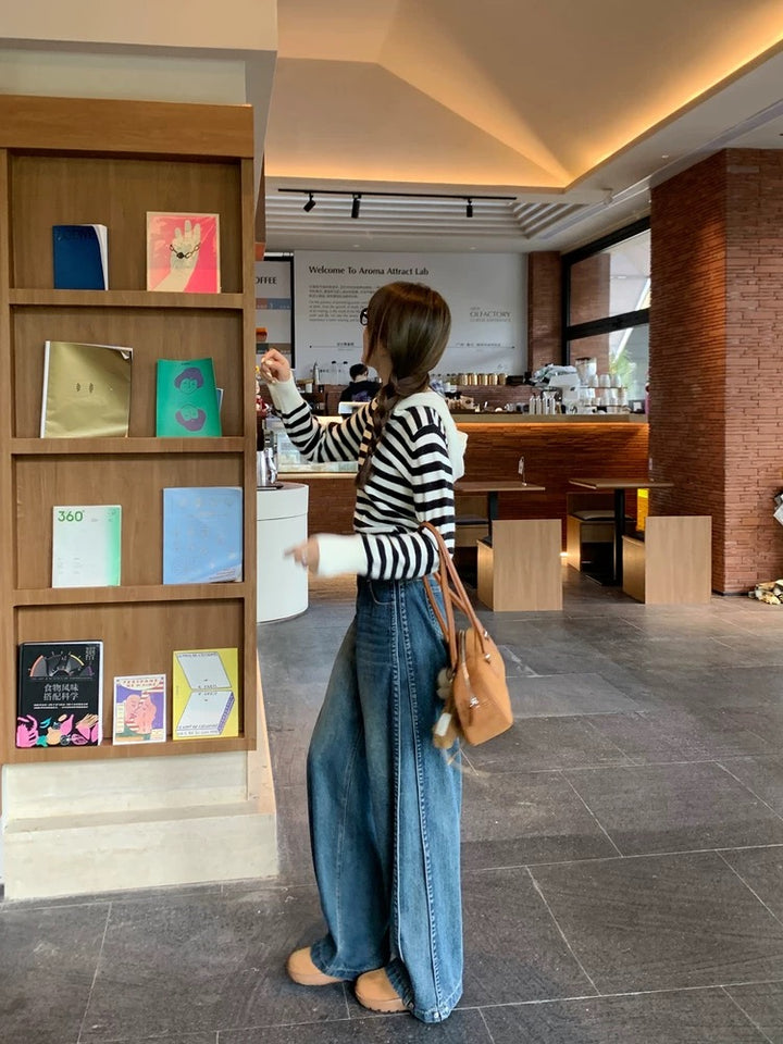 ボーダーカラーニットフーディ Mc 564