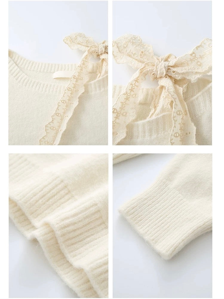 レースリボンショルダーニット Mc 569