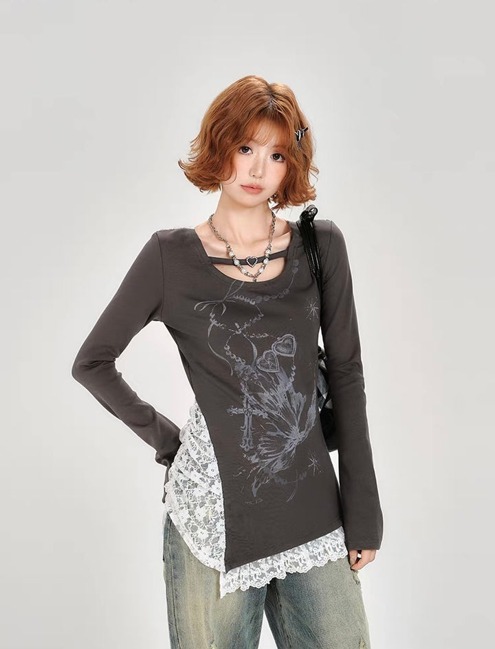 ロマンティックレースカットソー Mc 385