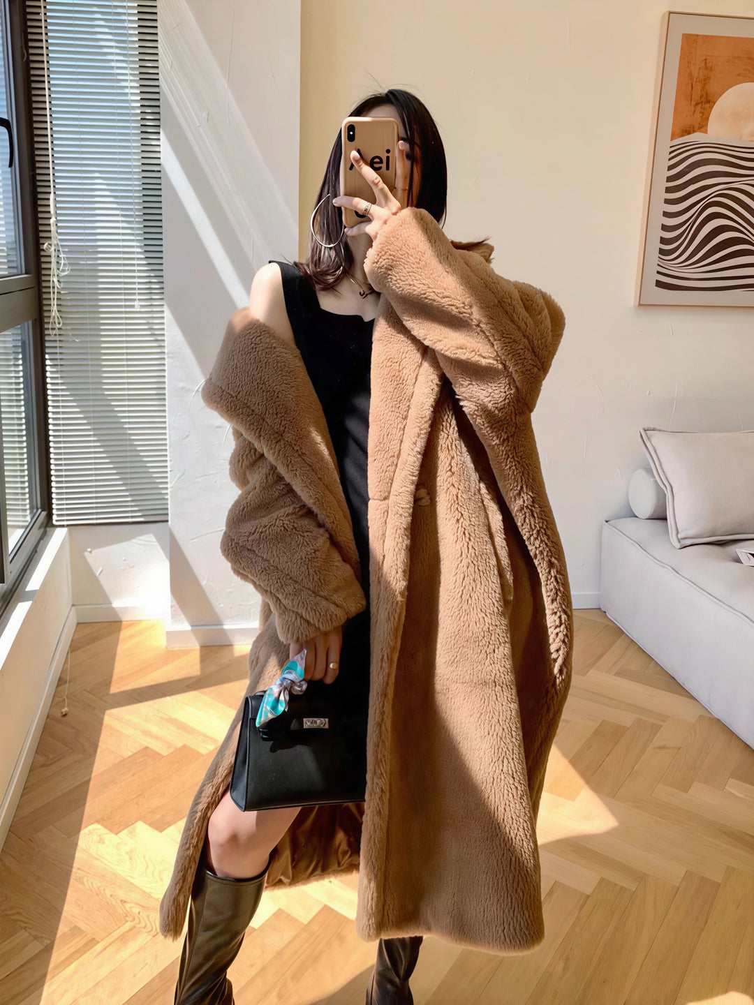 エアリーボアロングコート Mc 592