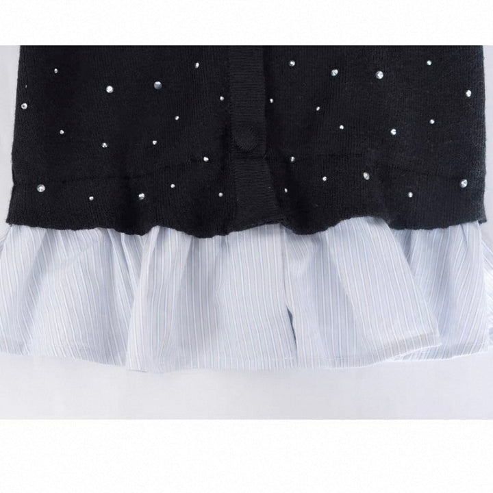 シャツドッキングビジューニットトップス Mc 603