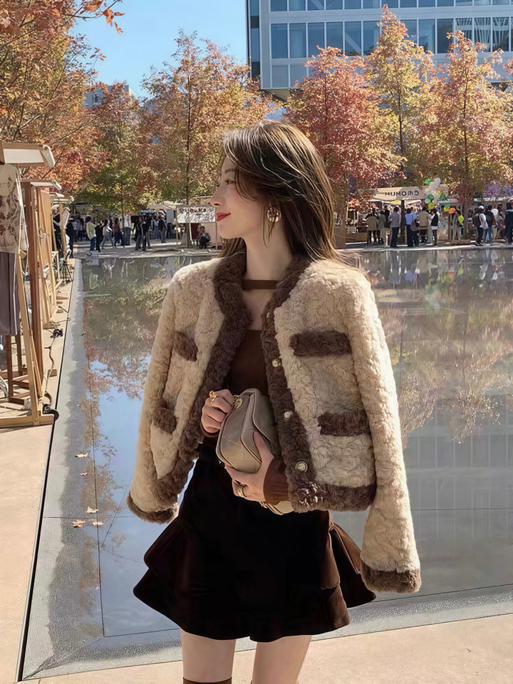 バイカラーフェイクファージャケット Mc 557