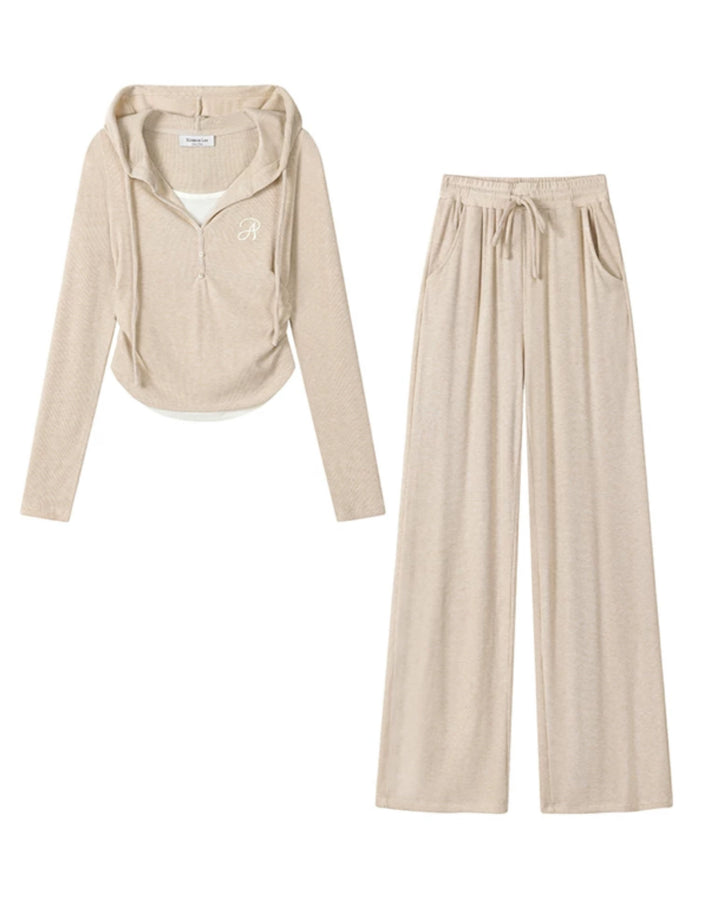 2wayレイヤード風フーディリラックスパンツセットアップ Mc 612