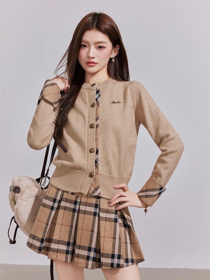 チェックプリーツスカート Mc 596