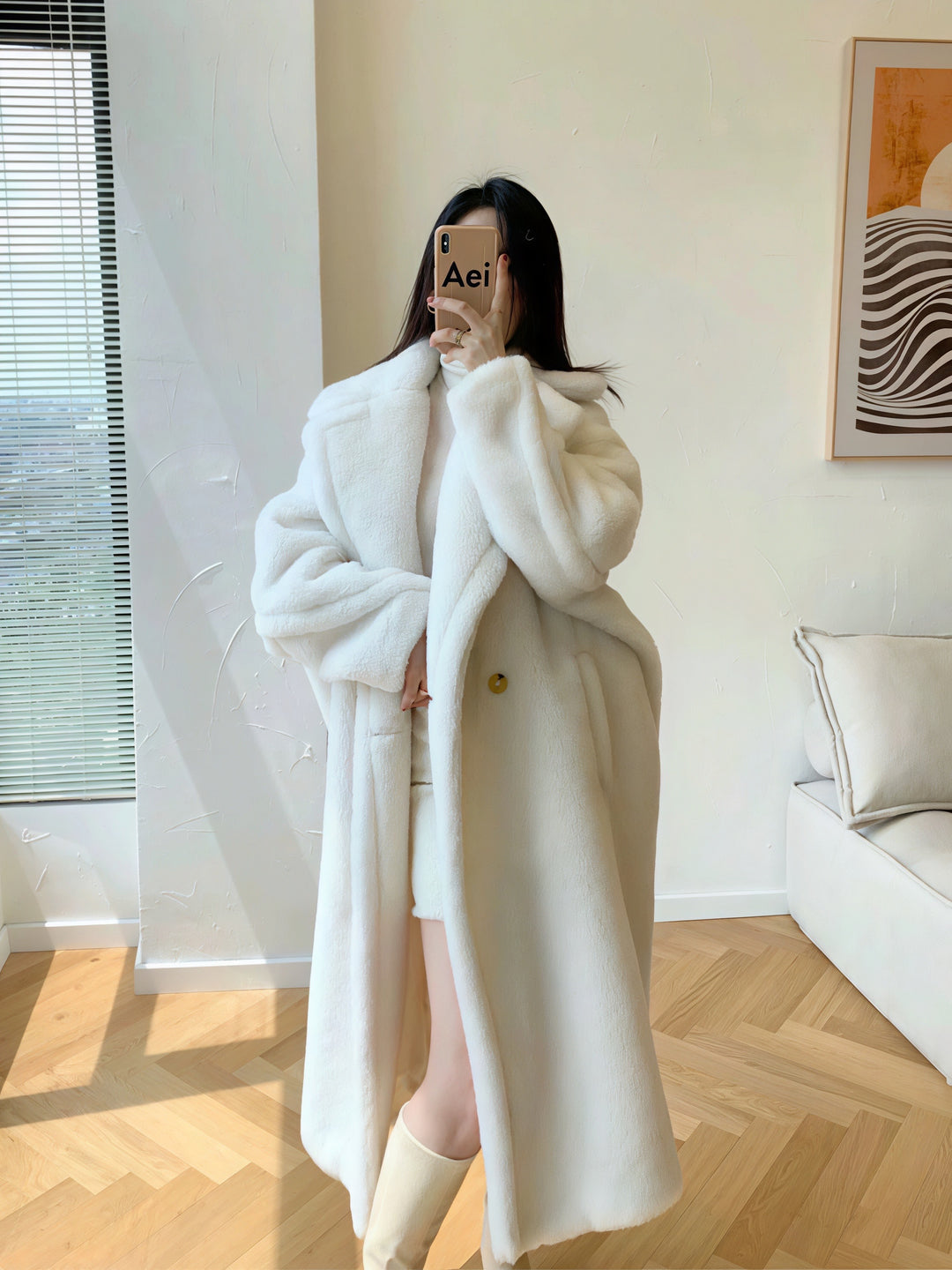 エアリーボアロングコート Mc 592