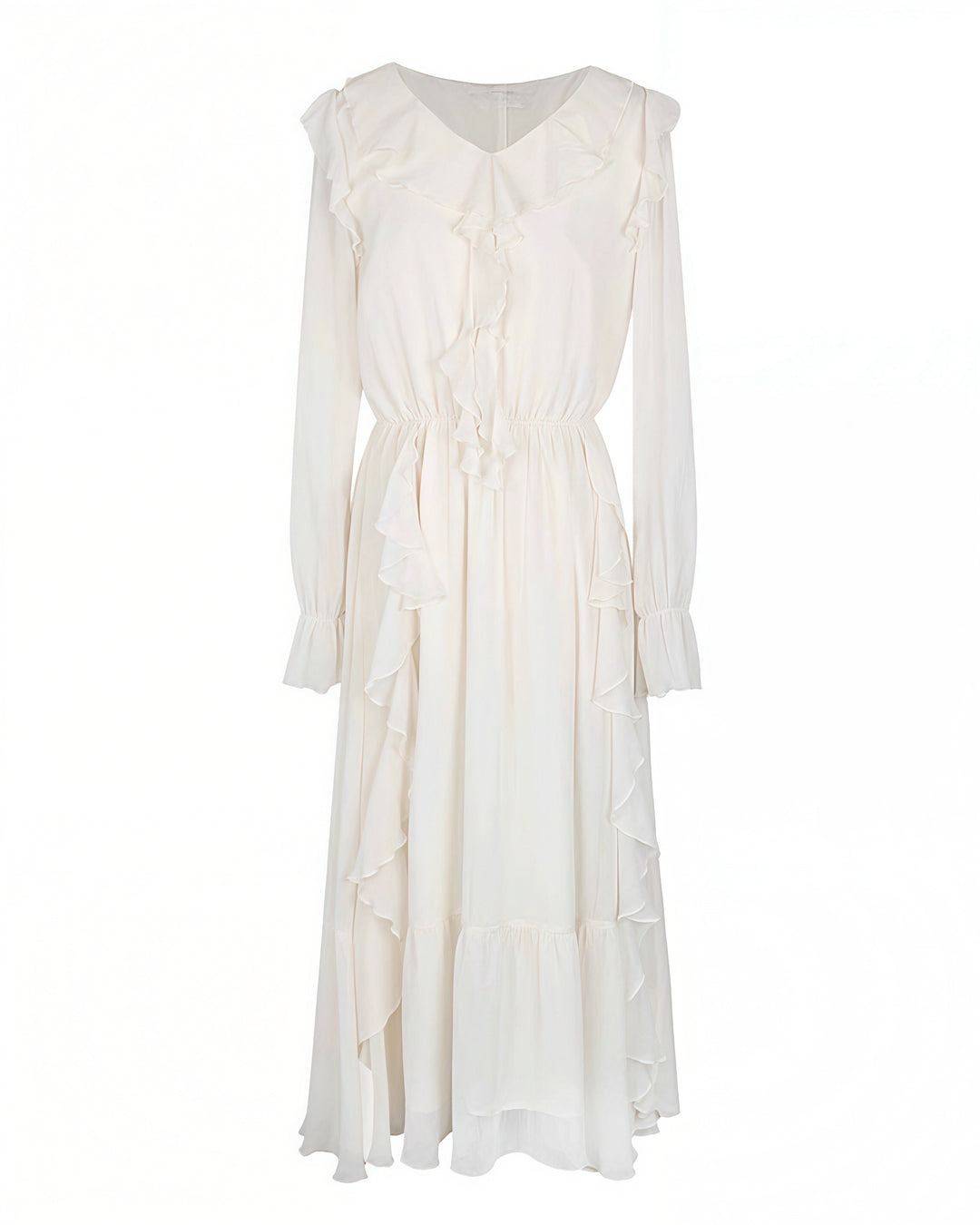 エアリーフリルシフォンロングワンピース Mc 799