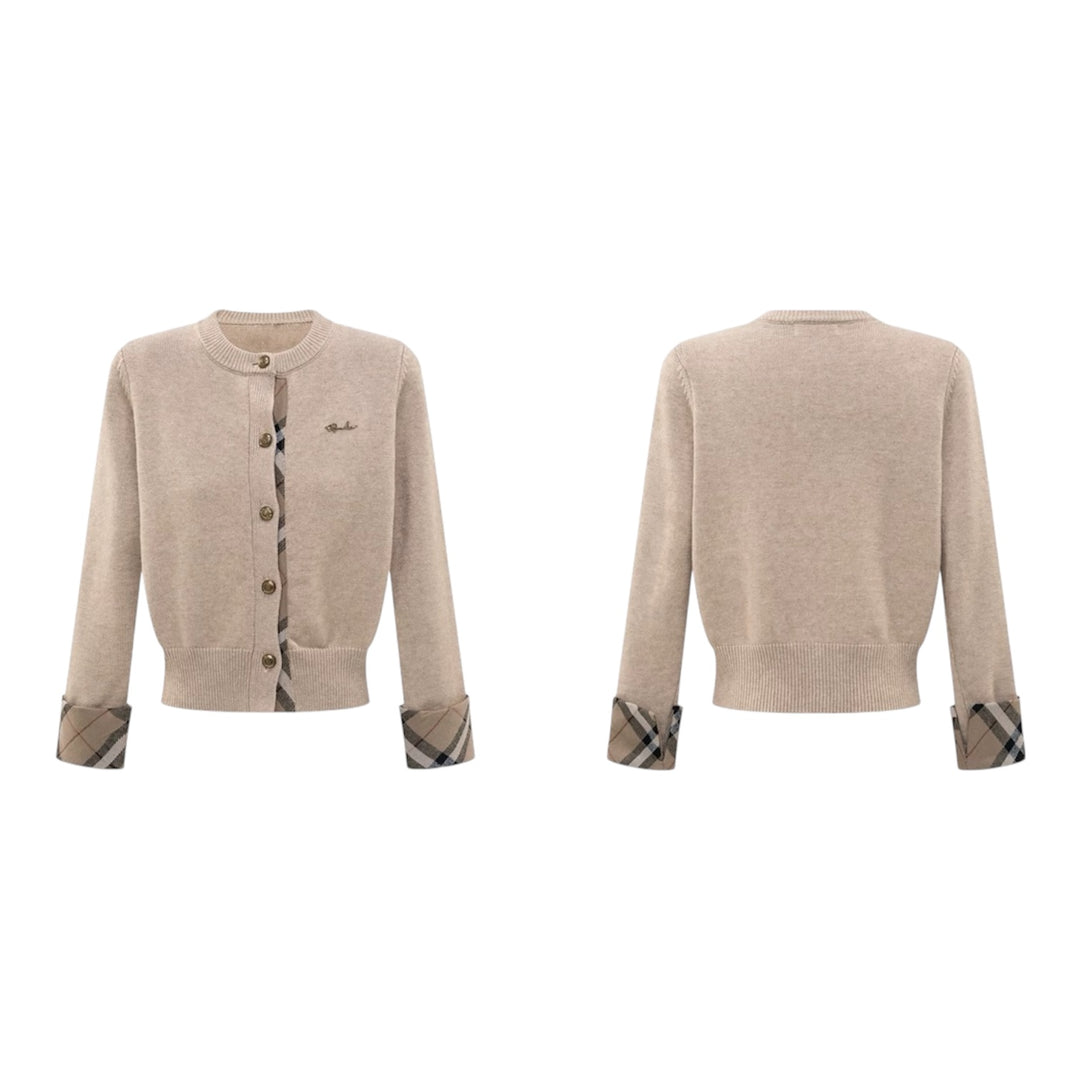 チェックラインニットカーディガン Mc 595