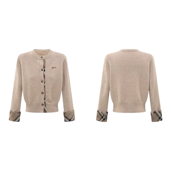 チェックラインニットカーディガン Mc 595