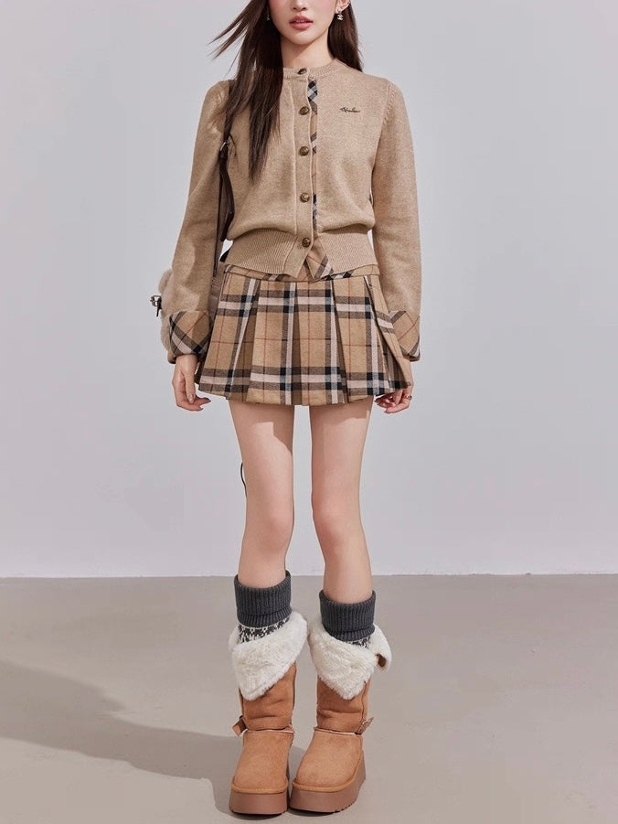 チェックプリーツスカート Mc 596