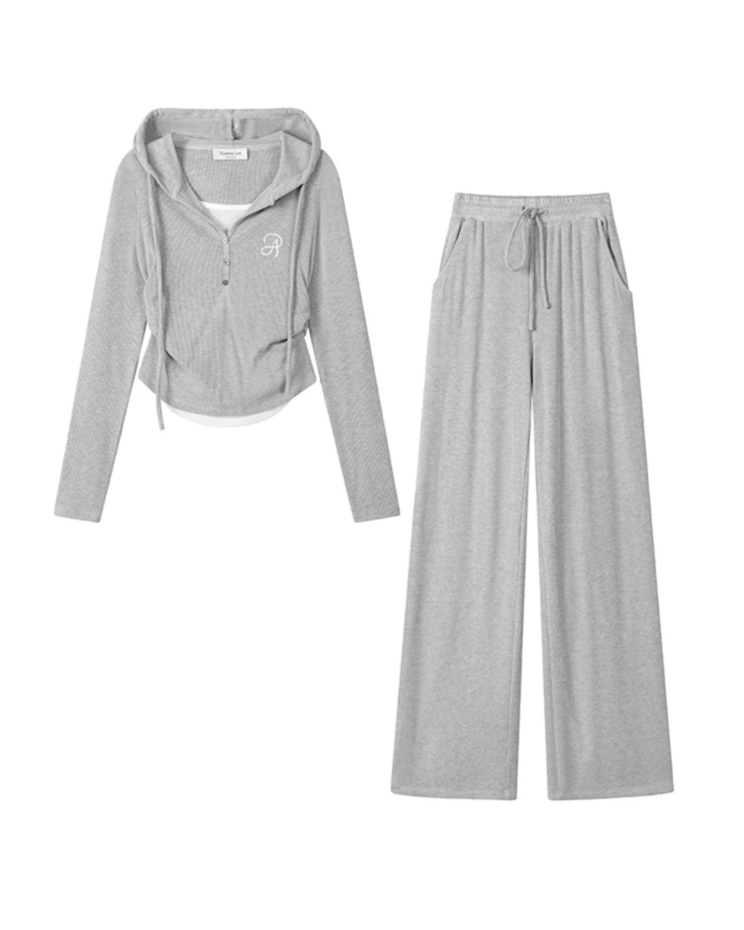 2wayレイヤード風フーディリラックスパンツセットアップ Mc 612