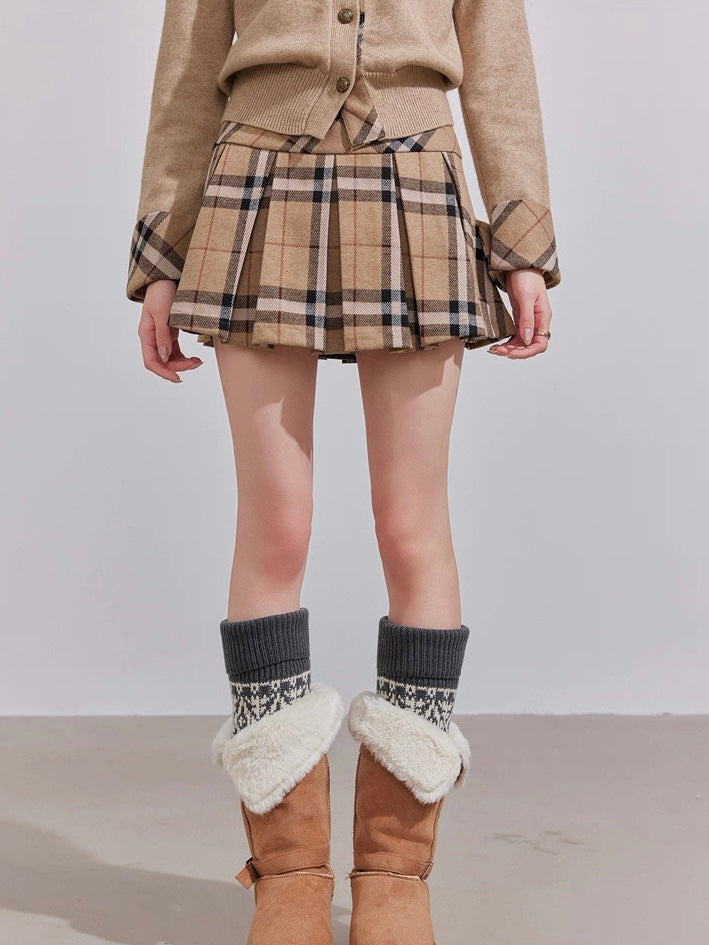 チェックプリーツスカート Mc 596