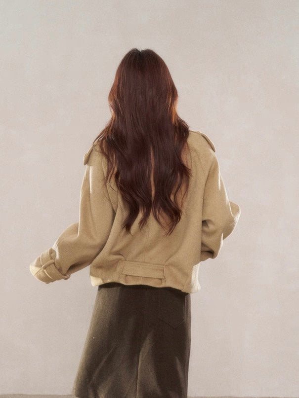 ハイネックベルトウールジャケット Mc 602