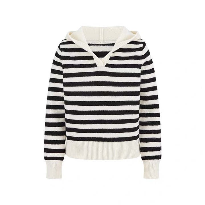 ボーダーカラーニットフーディ Mc 564