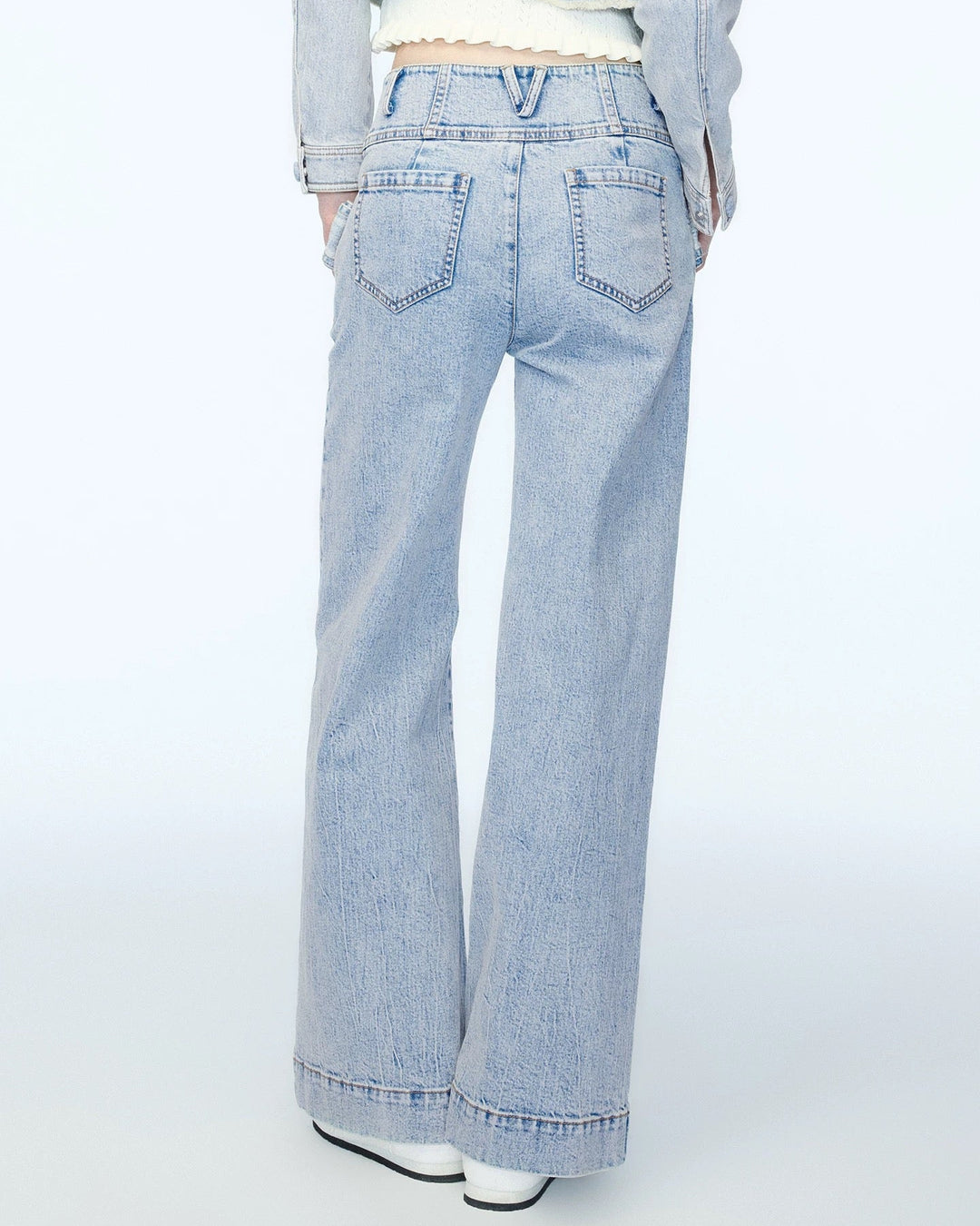 ダブルリボンデニムワイドパンツ　Mc 680