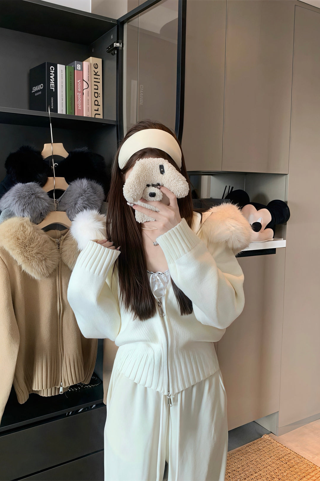 ファーフーディーニットパーカー Mc 278