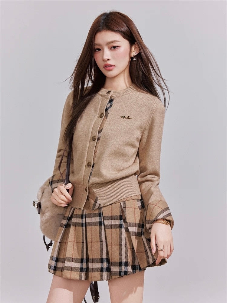 チェックプリーツスカート Mc 596