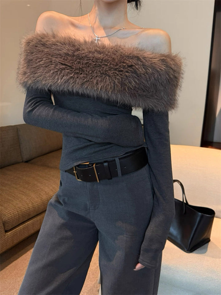 2wayフェイクファーオフショルトップス Mc 554