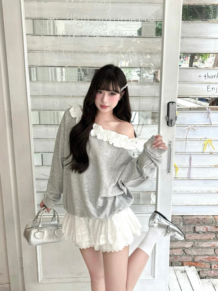 ロゴフリルオフショルプルオーバー　Mc 649