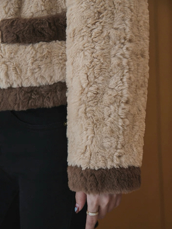 バイカラーフェイクファージャケット Mc 557