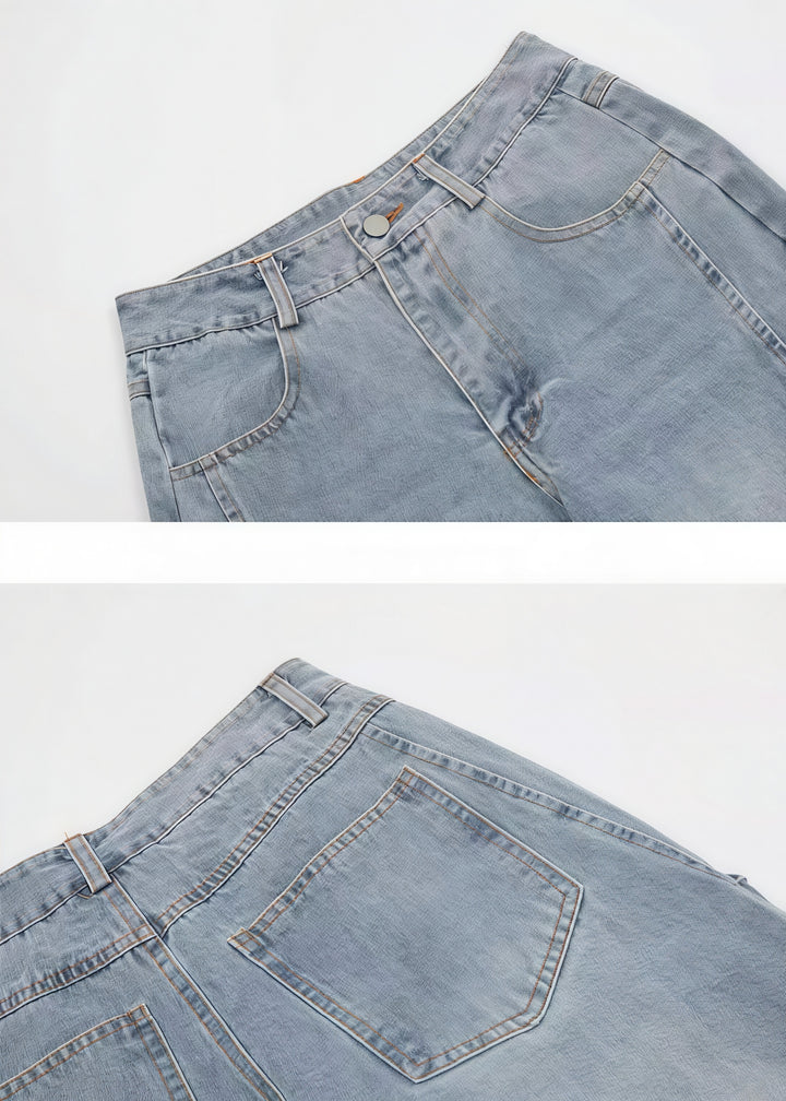 リボンレースアップ ワイドデニムパンツ Mc 739