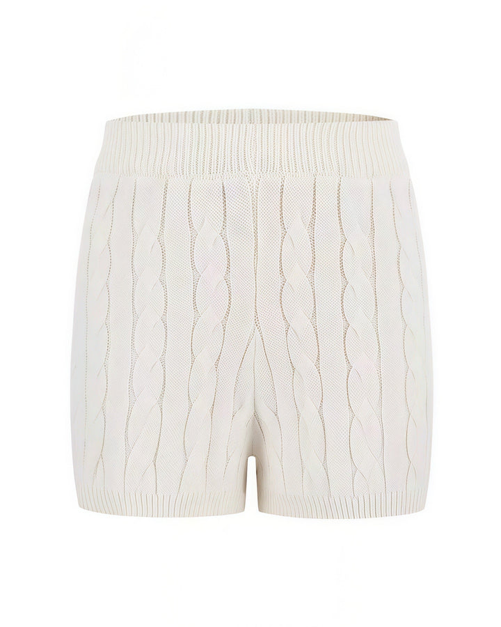 ポロ襟ツイストニット×ショートパンツセットアップ Mc 208