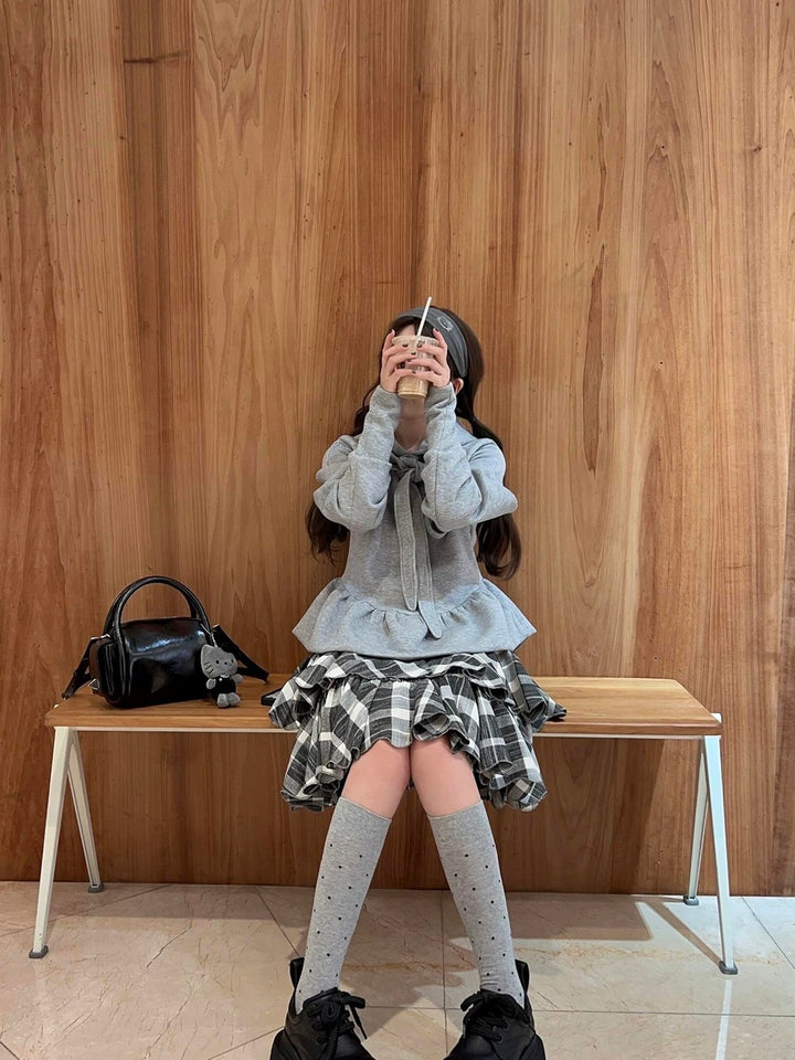 ボリュームリボンペプラムフーディー Mc 568