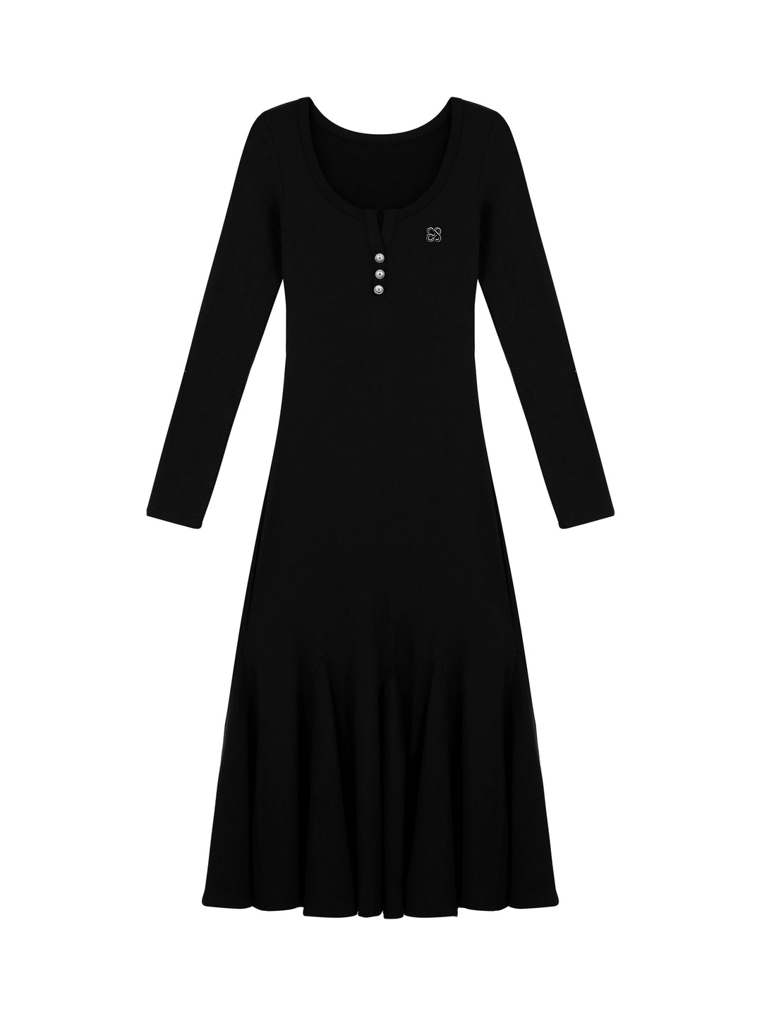 フロントボタンロゴニットロングワンピース  Mc 196