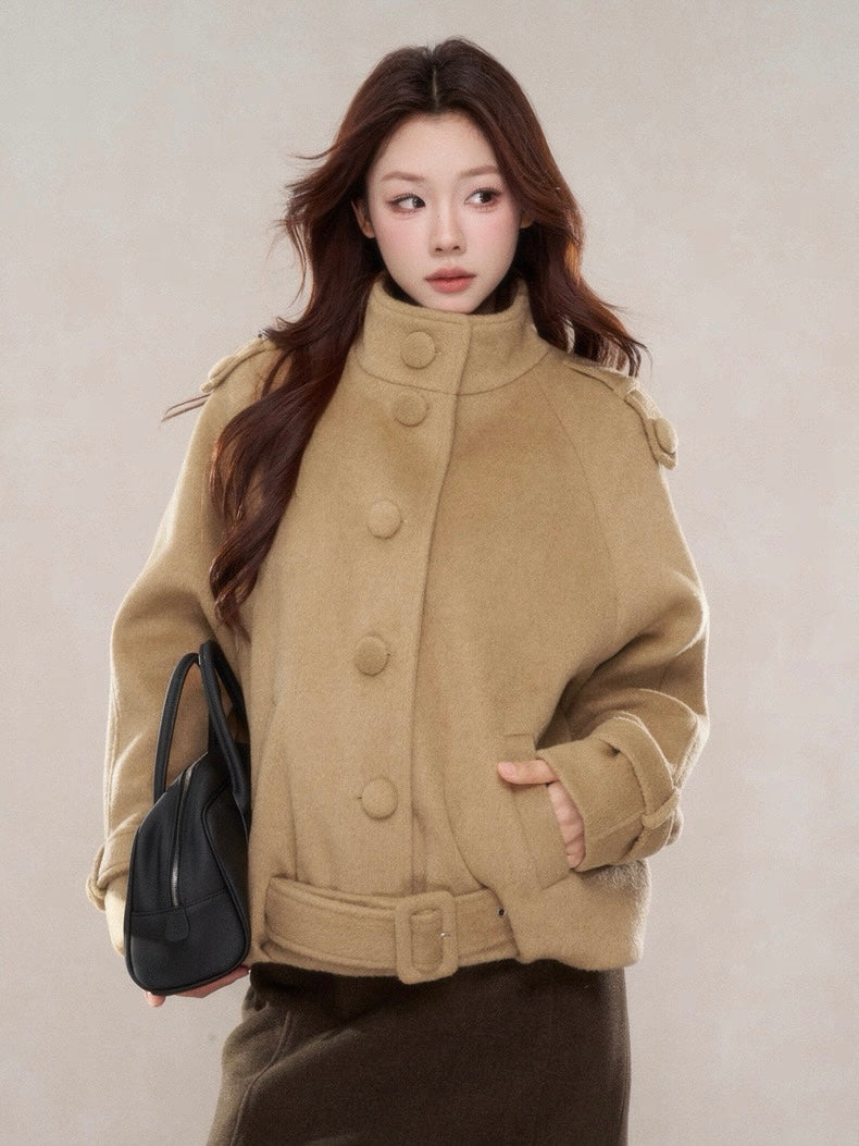 ハイネックベルトウールジャケット Mc 602