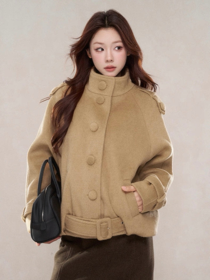 ハイネックベルトウールジャケット Mc 602