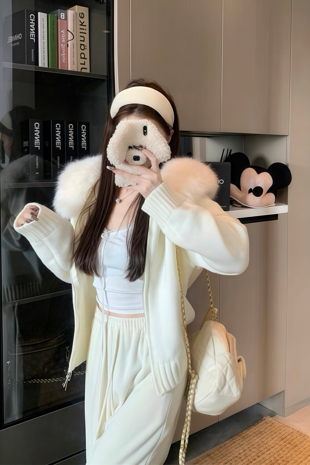 ファーフーディーニットパーカー Mc 278