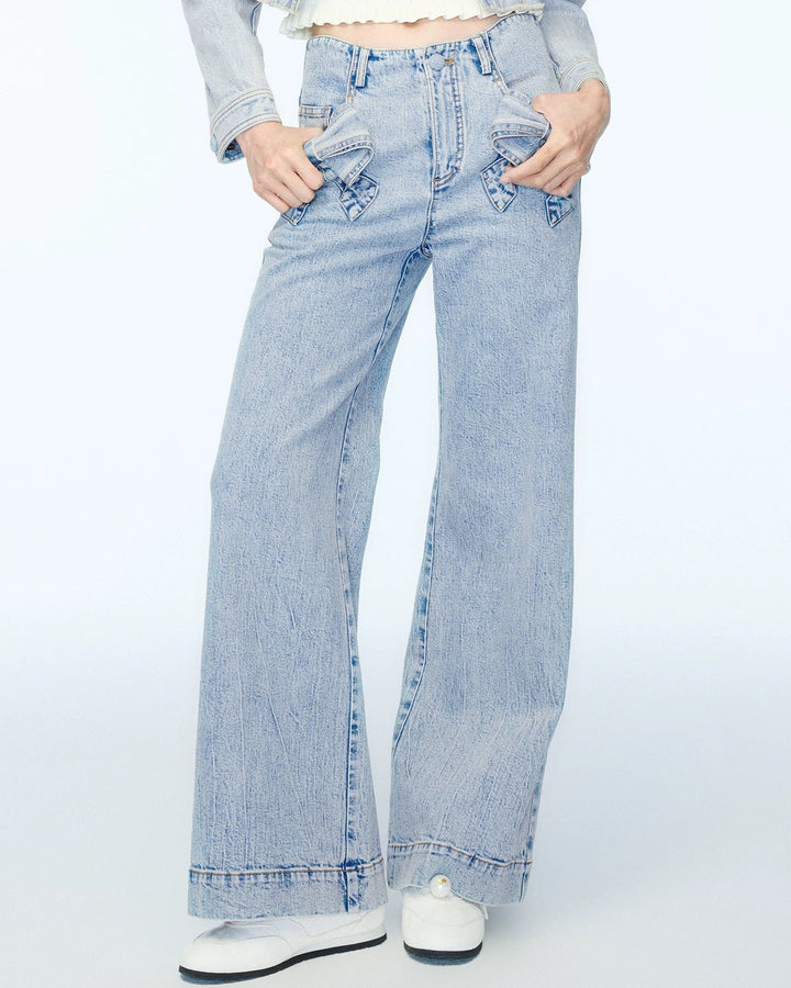 ダブルリボンデニムワイドパンツ　Mc 680