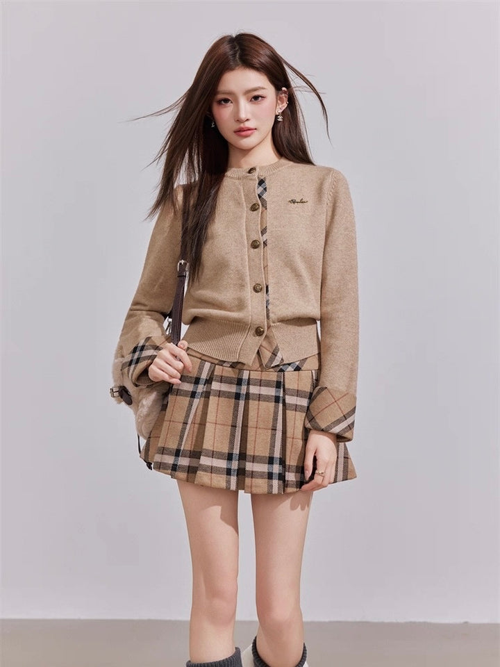 チェックプリーツスカート Mc 596