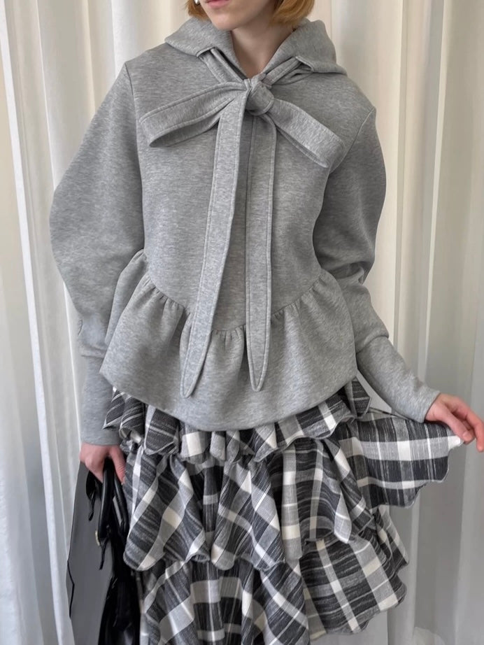 ボリュームリボンペプラムフーディー Mc 568