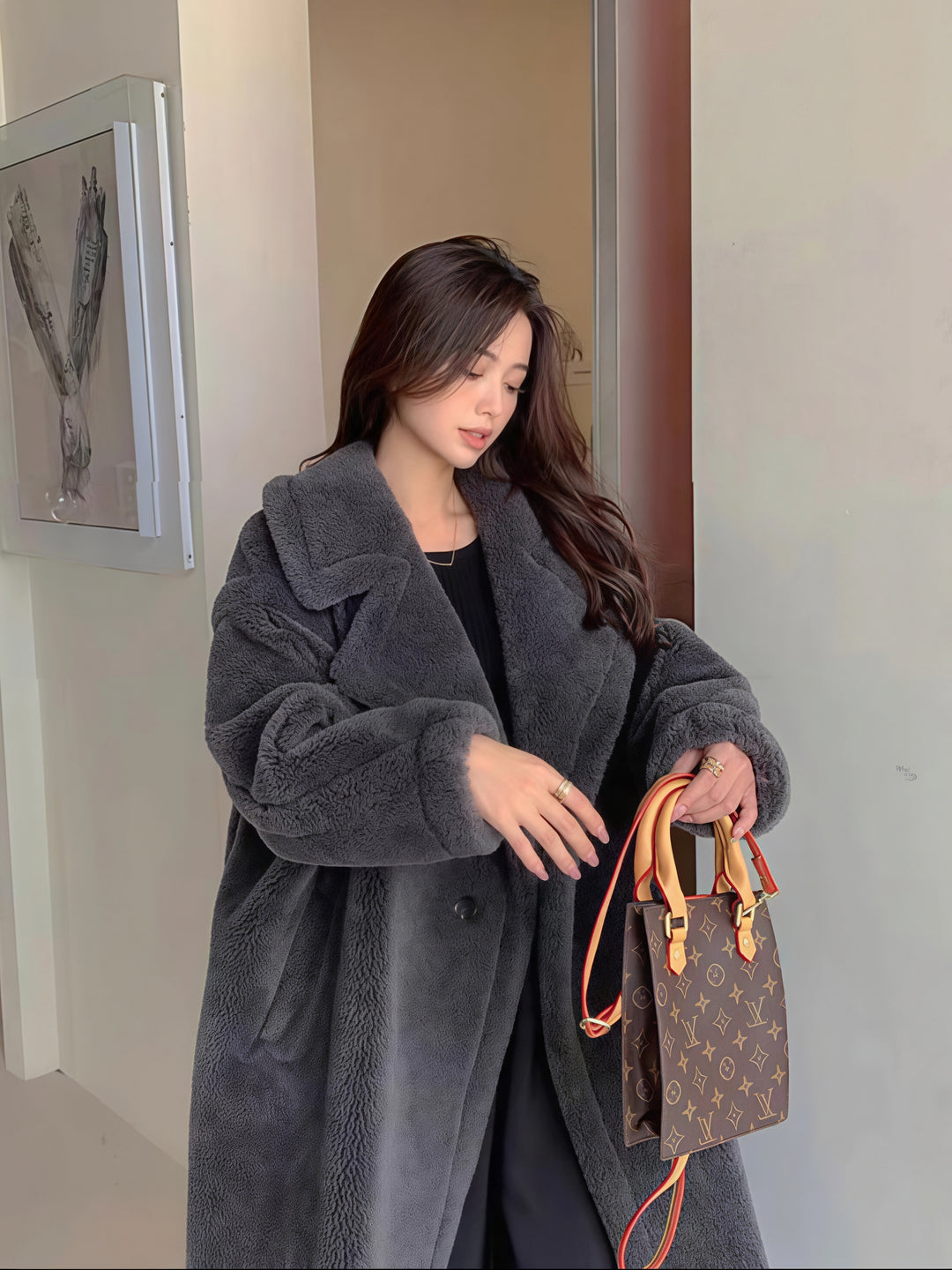 エアリーボアロングコート Mc 592