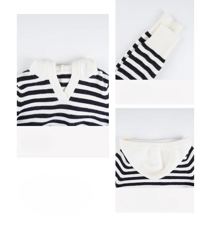 ボーダーカラーニットフーディ Mc 564