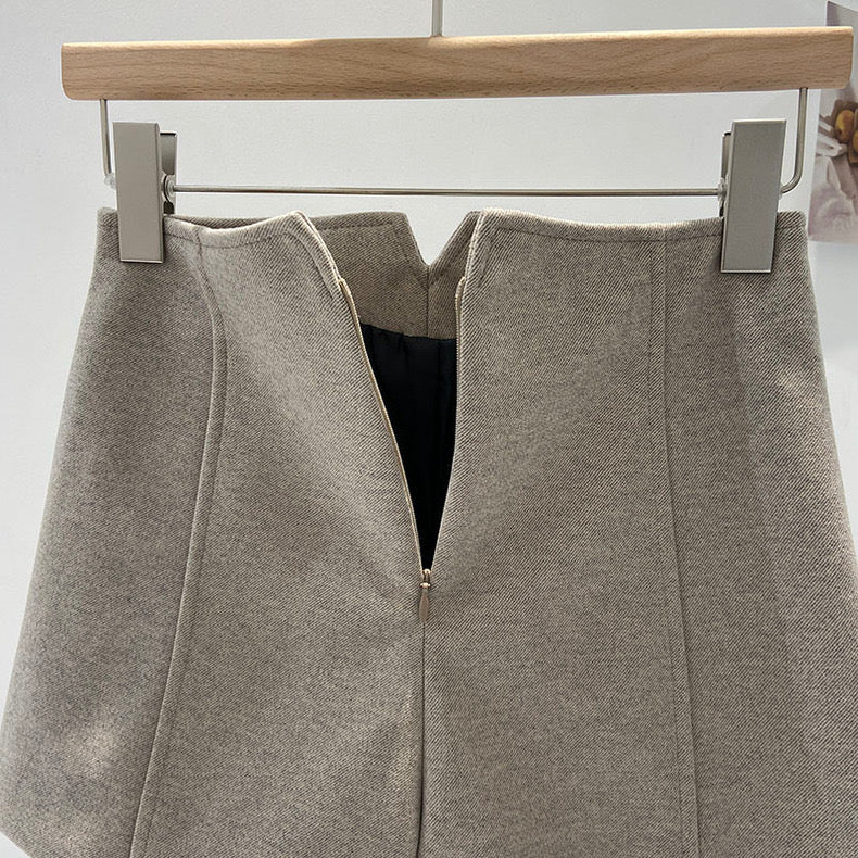 ハイウエストウールスリムタックショートパンツ Mc 288