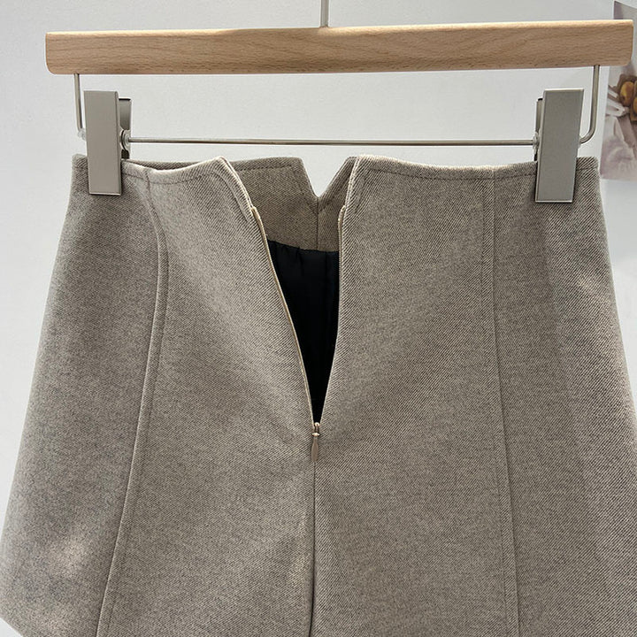 ハイウエストウールスリムタックショートパンツ Mc 288
