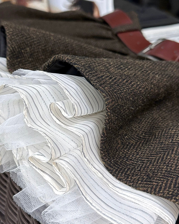 ベルト付きチュールレイヤードミニスカート Mc 768