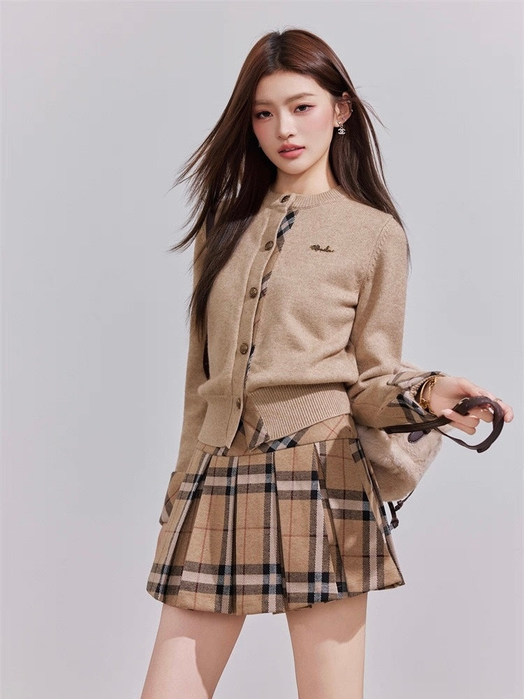 チェックプリーツスカート Mc 596