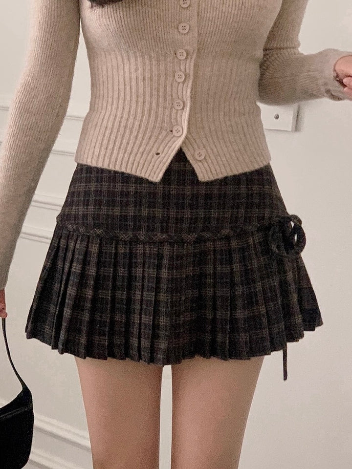 ツイードチェックプリーツスカート Mc 601