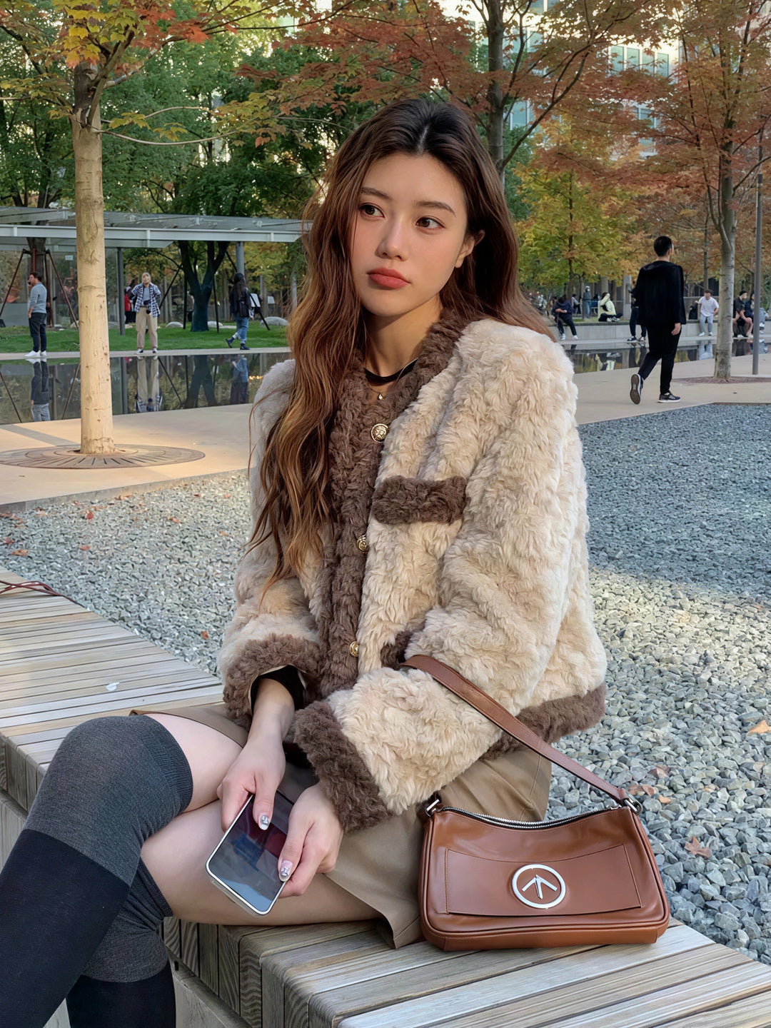 バイカラーフェイクファージャケット Mc 557