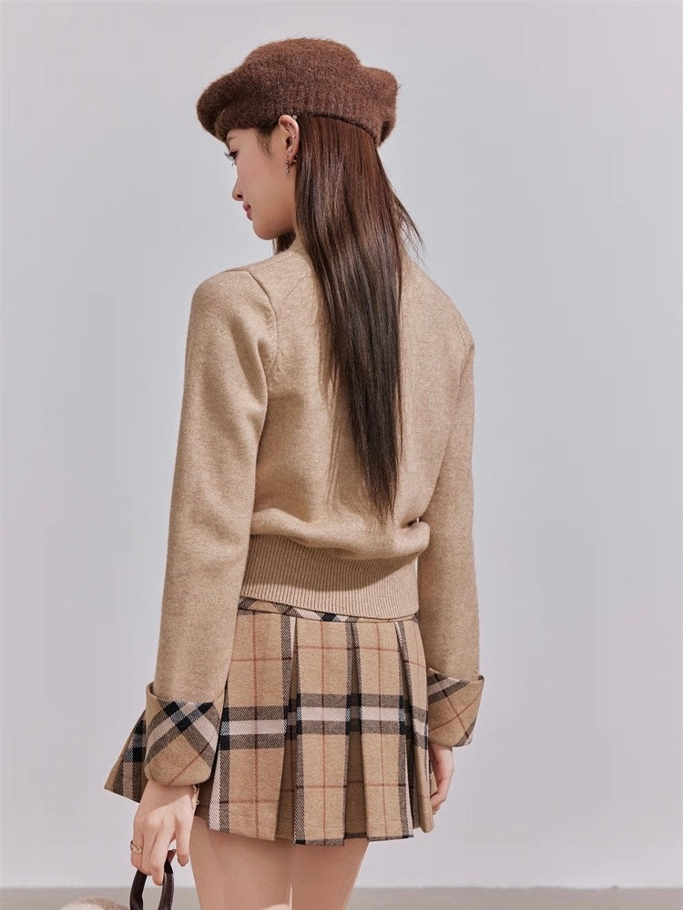 チェックラインニットカーディガン Mc 595