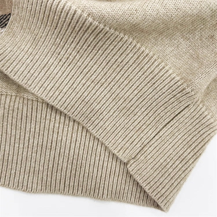 チェックラインニットカーディガン Mc 595