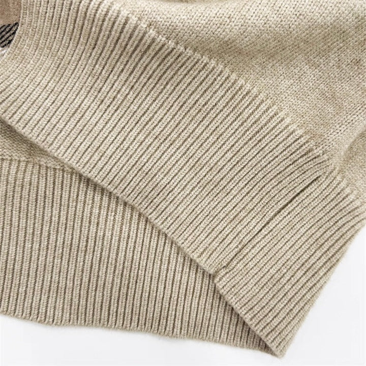 チェックラインニットカーディガン Mc 595